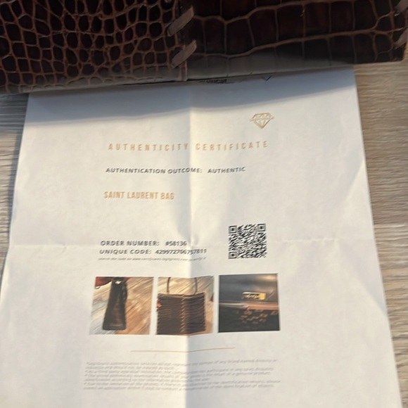 Vintage YSL top handle flap bag stitched crocodile leather - Picture 3 of 9